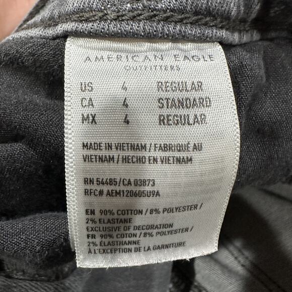 American Eagle Jeans Size 4 Gray Super High Rise Jegging Distressed Ripped Denim - Picture 3 of 7
